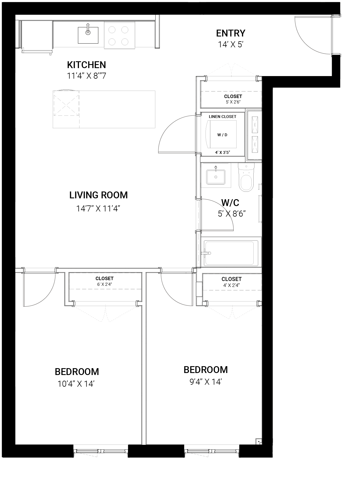 Attainable Homes Calgary Attainable Rental Program 2 bedroom floor plan
